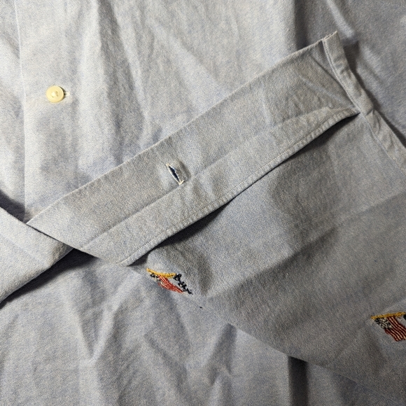 NEW- Polo Ralph Lauren Americana Flag Button Front Shirt Cotton Blue - Picture 4 of 9